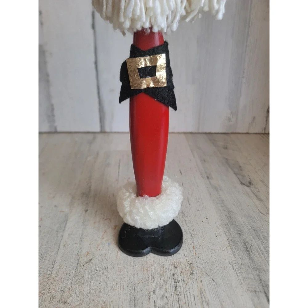 Unique rustic tall Santa Claus wooden Xmas doll vintage home decor figure